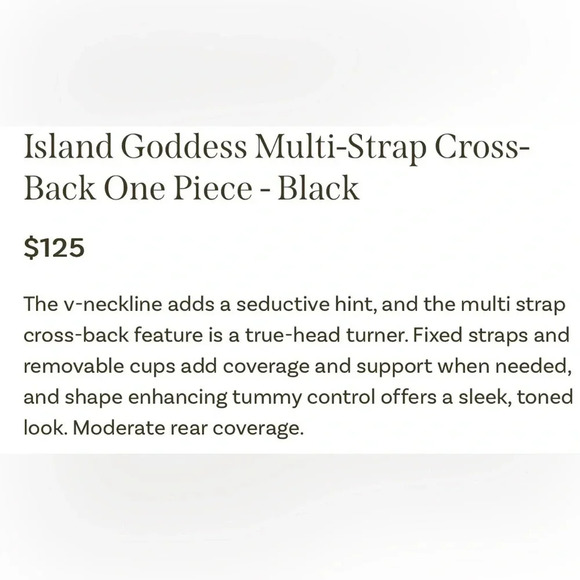 LA BLANCA Island Goddess One piece swimsuit triple straps black NEW size 18W - Picture 3 of 14